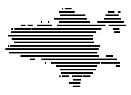 Symbol Map of the Landkreis Mayen-Koblenz (Rheinland-Pfalz, Germany) showing the county with a pattern of just a few black lines