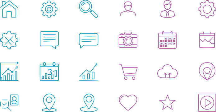 Minimalist Modern Business and Social Media Vector Symbols