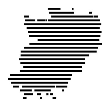 Symbol Map of the Landkreis Hohenlohekreis (Baden-Wuerttemberg, Germany) showing the county with a pattern of just a few black lines