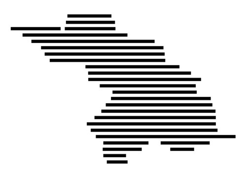 Symbol Map of the Stadtkreis Heilbronn (Baden-Wuerttemberg, Germany) showing the county with a pattern of just a few black lines