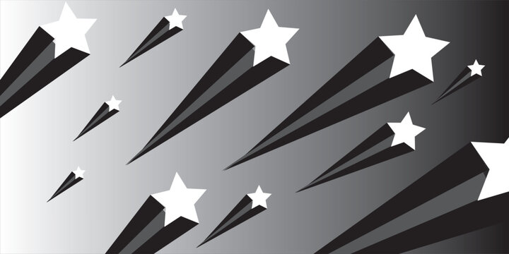 Abstract Monochrome Falling Star Pattern