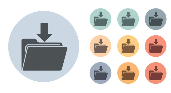 Download folder icon with arrow