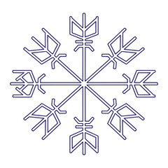 Obraz premium Nordic Snowflake Symbol Line Art
