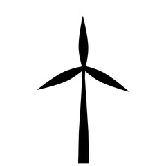 black silhouette of a wind turbine  © Adnan