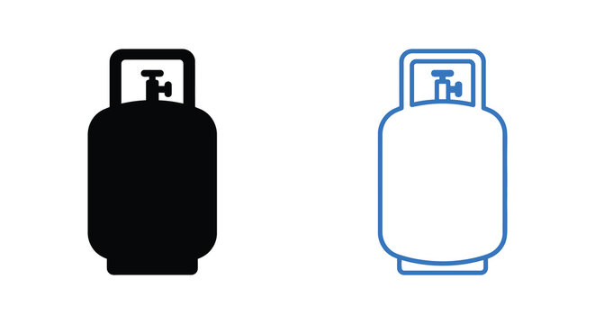 propane tank silhouette on white background high quality