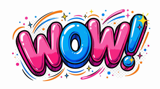 Colorful Wow Exclamation Mark Graphic.