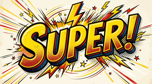 Vibrant Comic Book Style Superhero Text.