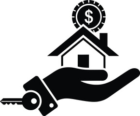 House key with money and property investment concept