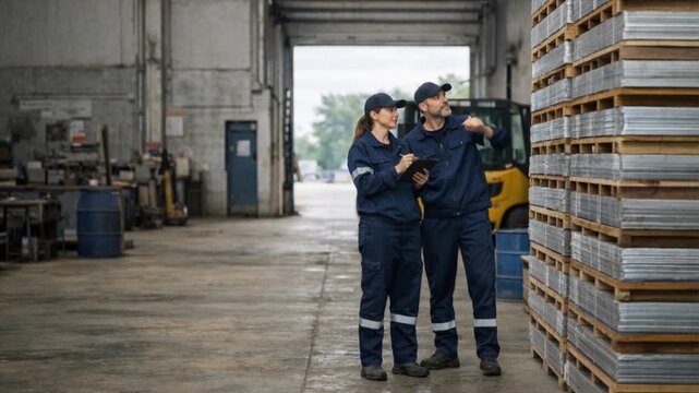 Staff managing storage and supply chain operations