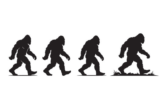 Bigfoot walking in different poses