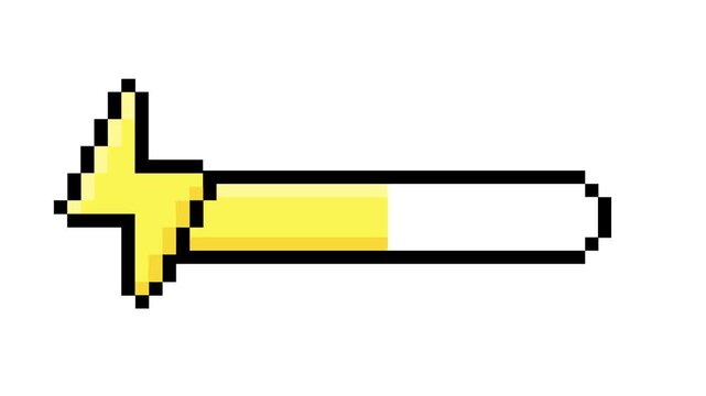 Retro Gaming Pixel Art UI Partially Charged Lightning Energy Bar