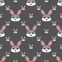 Obraz premium Vector seamless pattern of a hare