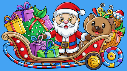 Santa and reindeer in christmas sleigh ride © sumona