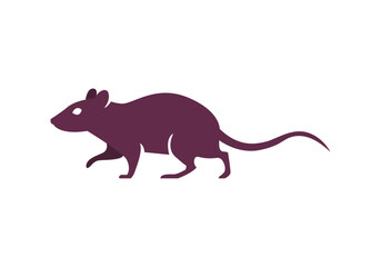 Obraz premium Silueta de ratón de color violeta oscuro caminando hacia la izquierda