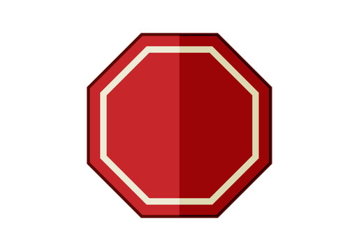 Se&ntilde;al de tr&aacute;fico de forma octogonal de color rojo sin texto