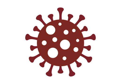 Part&iacute;cula de virus de color granate con receptores externos 