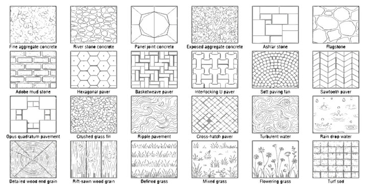 A seamless vector set of vintage design elements featuring black and white sketches, ornaments, and geometric line art icons for an old paper texture illustration