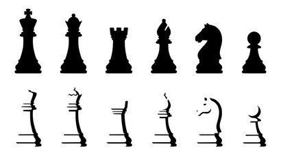 Chess pieces collection vector illustration classic strategy game figures isolated on white background © MdMiraz