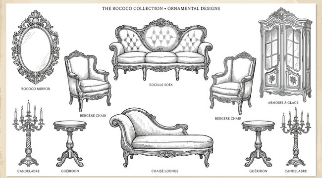 Rococo collection ornamental furniture designs
