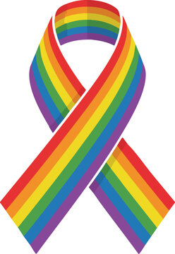 Rainbow Awareness Ribbon Vector Illustration for LGBTQ Pride and Diversity