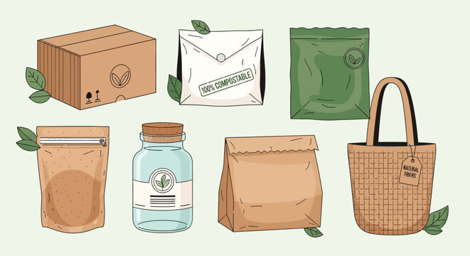 Eco friendly packaging products and sustainable materials