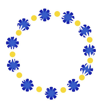 Midsummer Flower wreath with Cornflowers  and Daisies. A Swedish traditional midsummer decoration. 