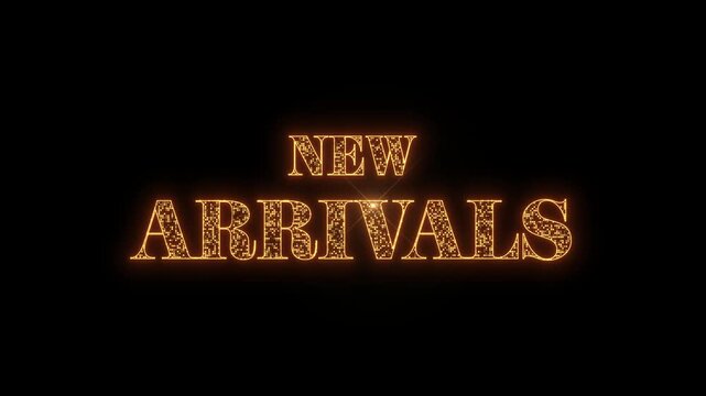 shiny gold new arrivals announcement animation background