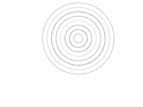 Abstract spiral pattern made of varying sized dots - style 23