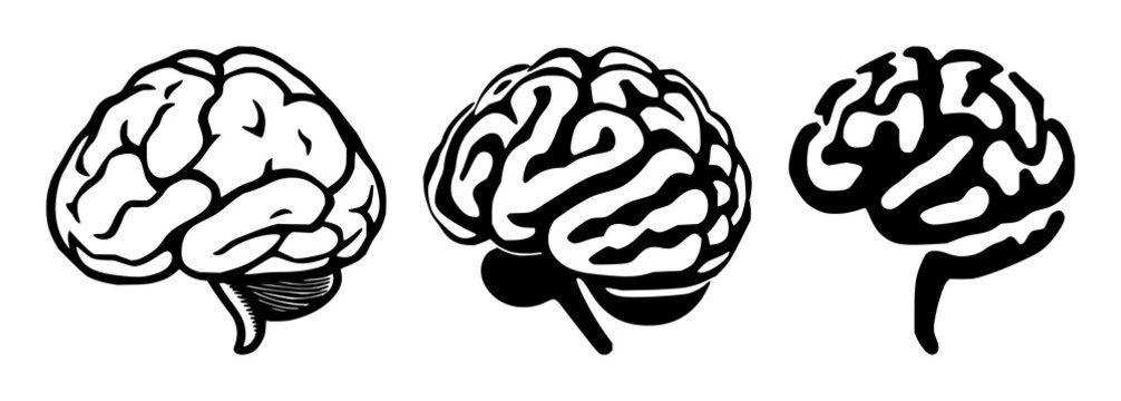 Deep learning architecture icon set with black symbol on white background featuring neural network, layers, nodes with connectivity and abstraction