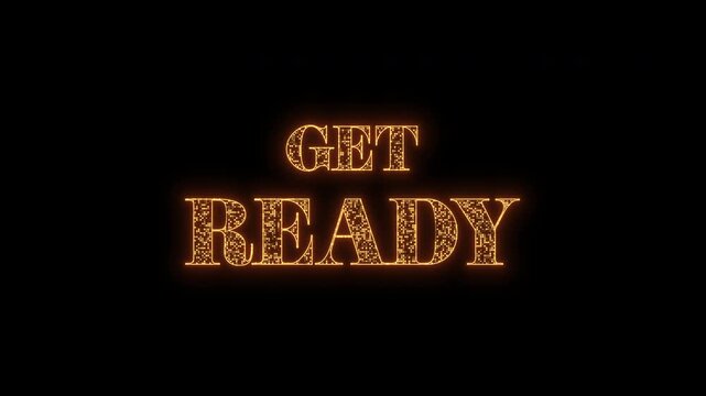 rich gold get ready text animation background