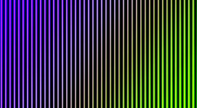 Abstract background with vibrant vertical lines. Smooth color gradient transitions from cool purple and blue to energetic lime green. Modern digital art
