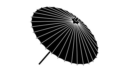 Traditional asian parasol silhouette on a white background © Selim Studio