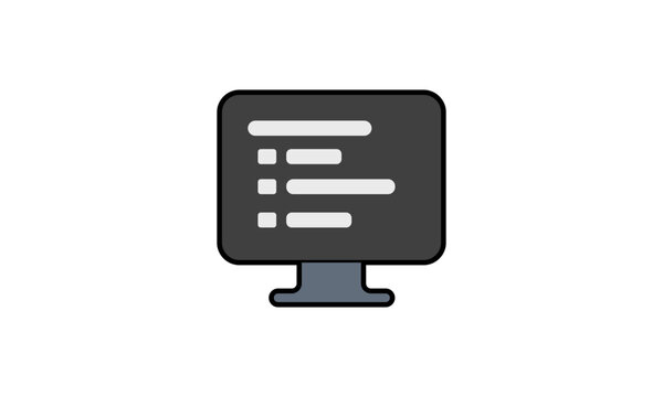 Computer Monitor Screen Icon for Technology and Workspace Design
