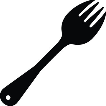 Travel Spork Flat Icon Style Silhouette Vector Art Illustration