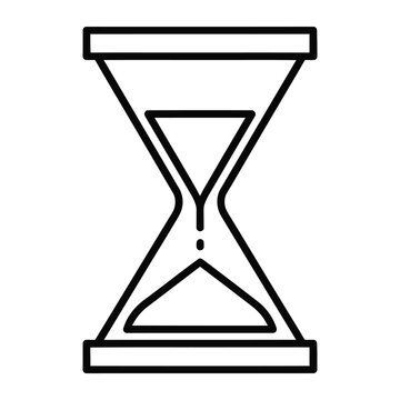 Clean line art icon of an hourglass representing time management and productivity for business and planning software apps