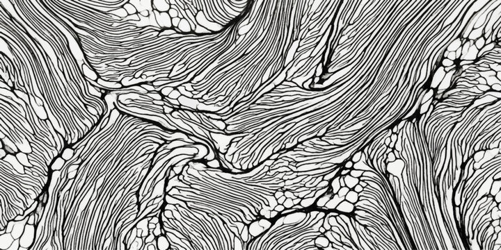 Abstract ink drawing displaying the dynamic flow of organic textures. for web, ui, branding, art, design, background etc.