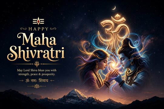 Shiv Shankar Mahadev Nilkanth Bholenath with Mata Parvati Shivshakti on Mahashivratri celebrating divine union love devotion spiritual energy and blessings/ Pradosh Vrat/ Masik Shivaratri