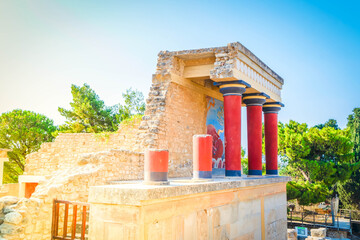 Naklejka premium deatil of ancient ruines of famouse Knossos palace at Crete, Greece
