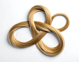 Naklejka premium A golden, intertwined, looped structure on a plain white background