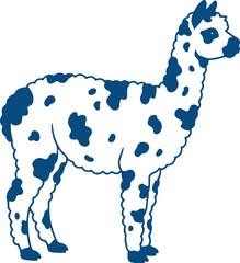 Fototapeta premium Stylized Blue Spotted Alpaca Illustration