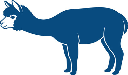 Fototapeta premium Stylized Blue Alpaca Illustration