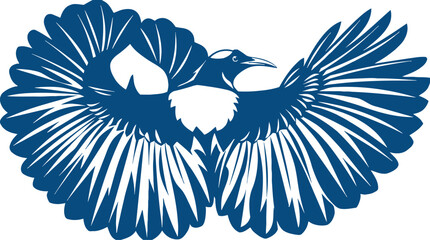Fototapeta premium Stylized Bird in Flight with Open Wings