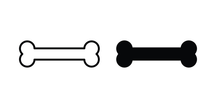 Bones icon editable vector. Solid and line icons.