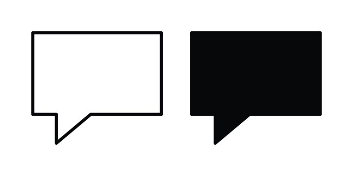 Chat bubble icon editable vector. Solid and line icons.