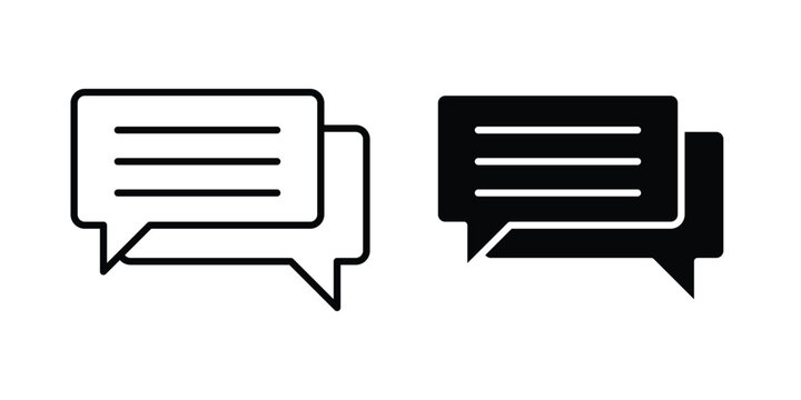 Chat icon editable vector. Solid and line icons.
