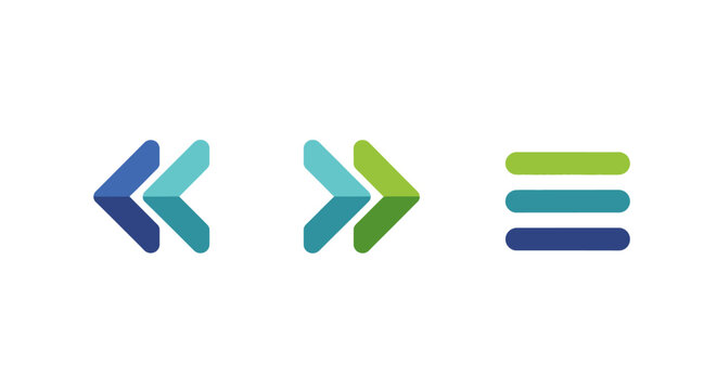 Minimalist arrow and menu line icons set for modern digital user interface navigation web design
