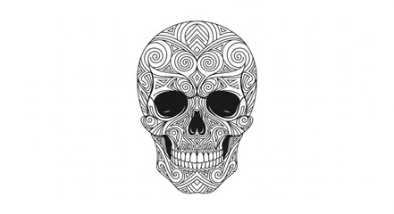 Decorative sugar skull head design. © Michele