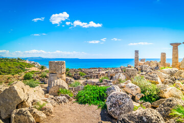 Obraz premium Selinunte site with ancient greek ruins, Sicily island, Italy