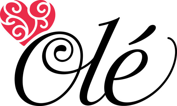 Ole Script Typography with Heart Swirl Design