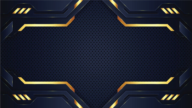 Futuristic tech frame with yellow lines